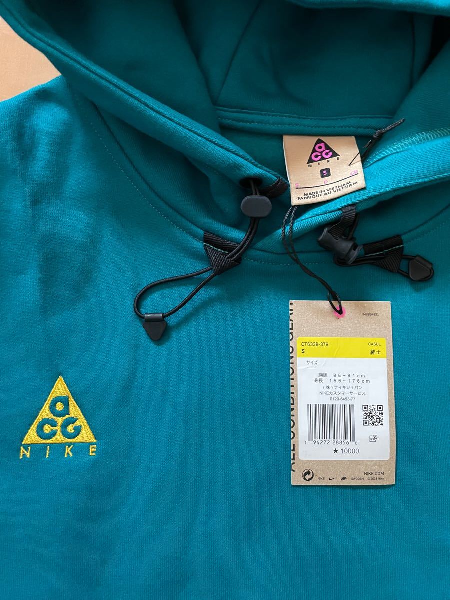 ナイキ ACG 刺繍ロゴ入りプルオーバー フリース パーカー Sサイズ