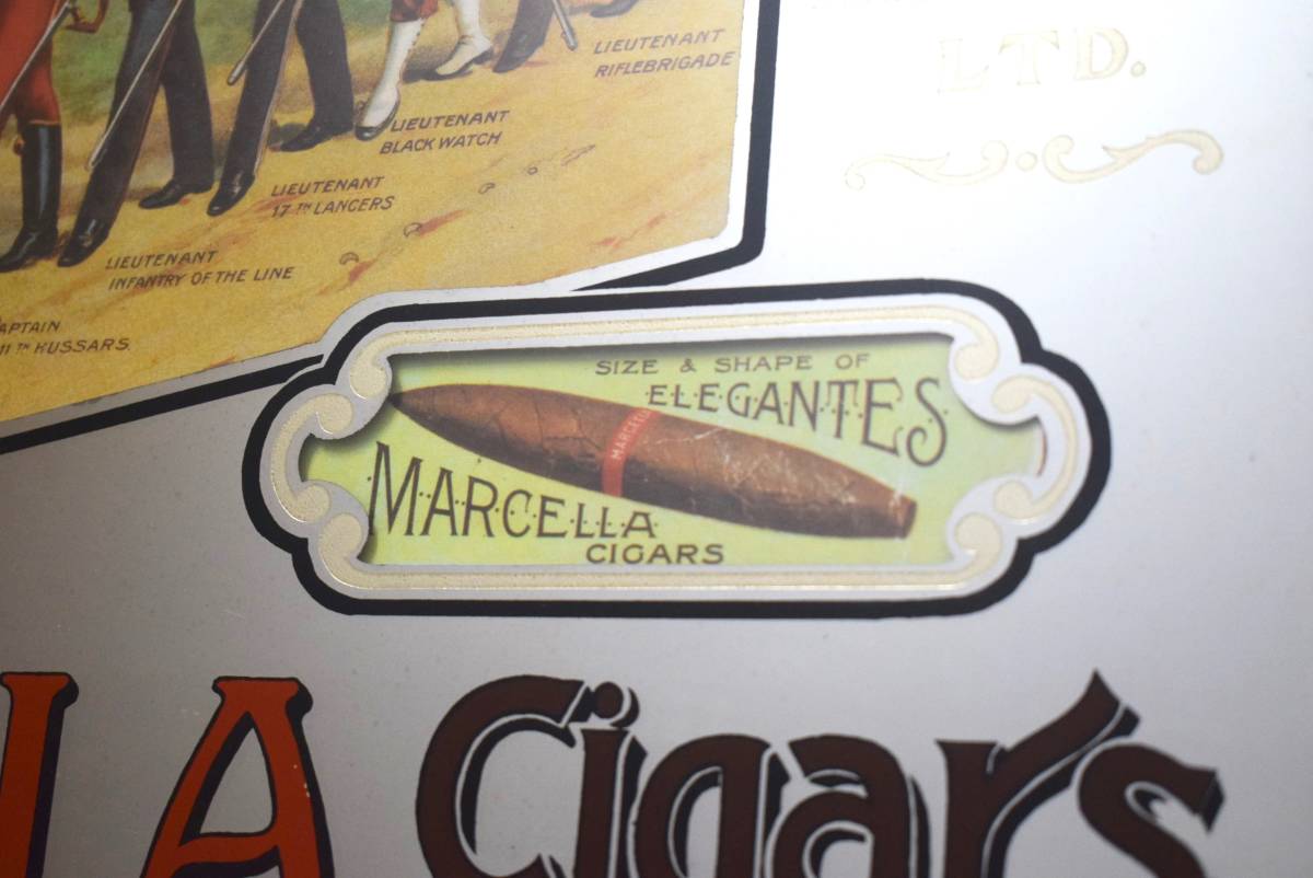 ビンテージ Marcella Cigars パブミラー 葉巻 パブ お酒 鏡 タバコ シガレット ヴィンテージ 店舗什器 アンティーク_画像6