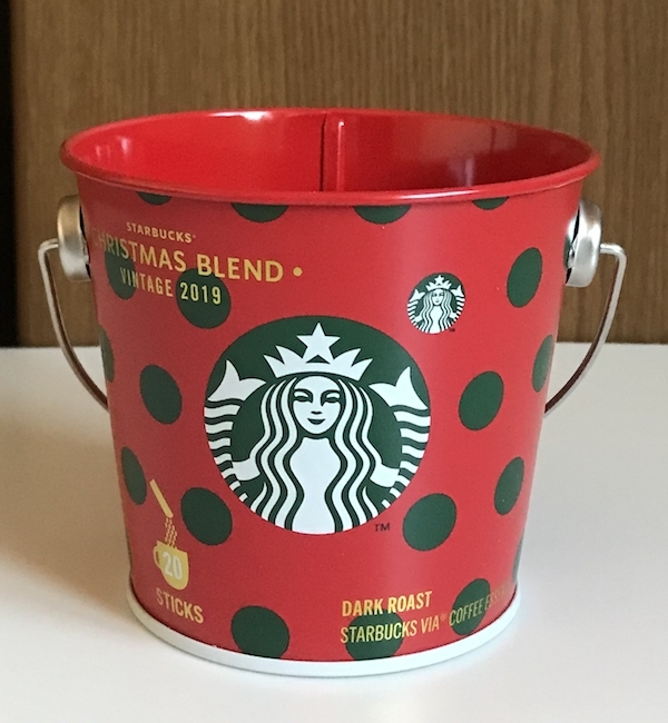 【スターバックス】　 缶のみ　ホリデー　クリスマスブレンド　2019　バケツ型　赤_画像1