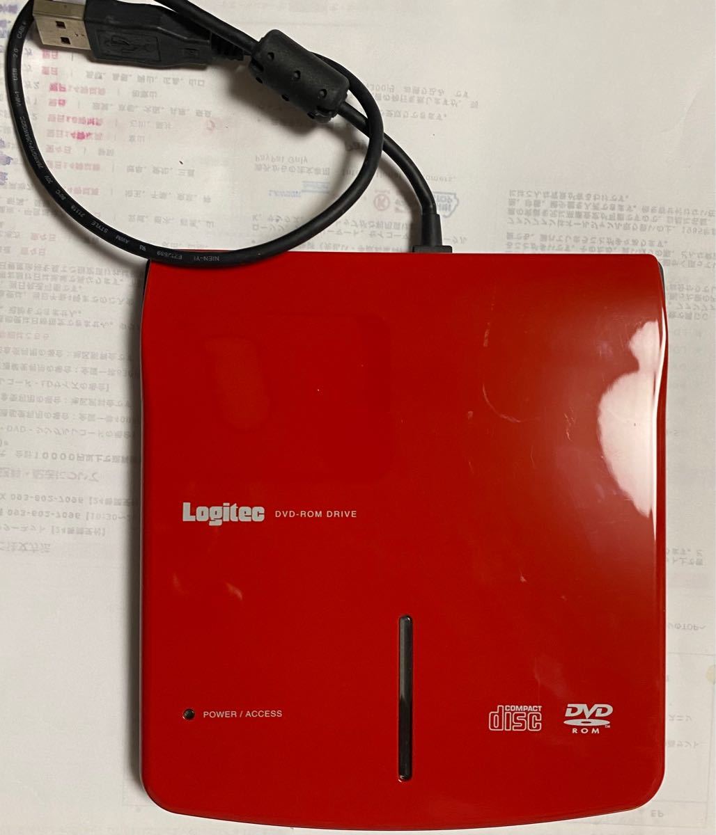 ロジテック LOGITEC LDV-P8U2LRD [USB接続 外付け 読み取り専用 DVDドライブ レッド]