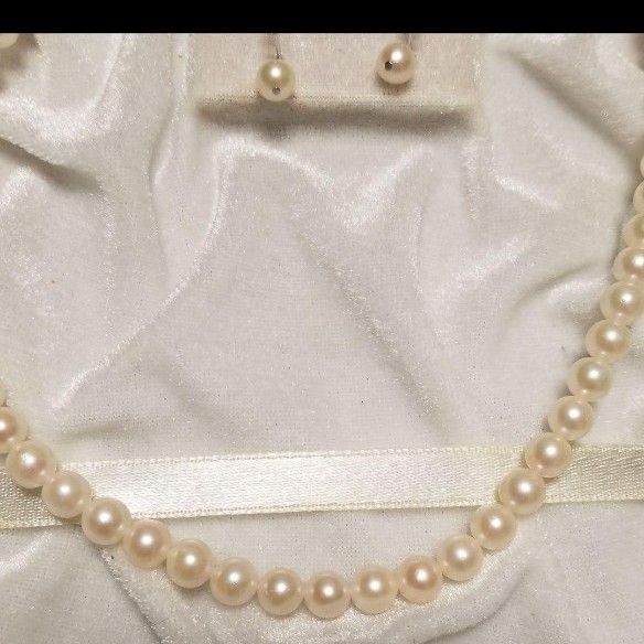 真珠 Pearl パールネックレス アコヤ真珠鑑定書付き真珠ネックレスと