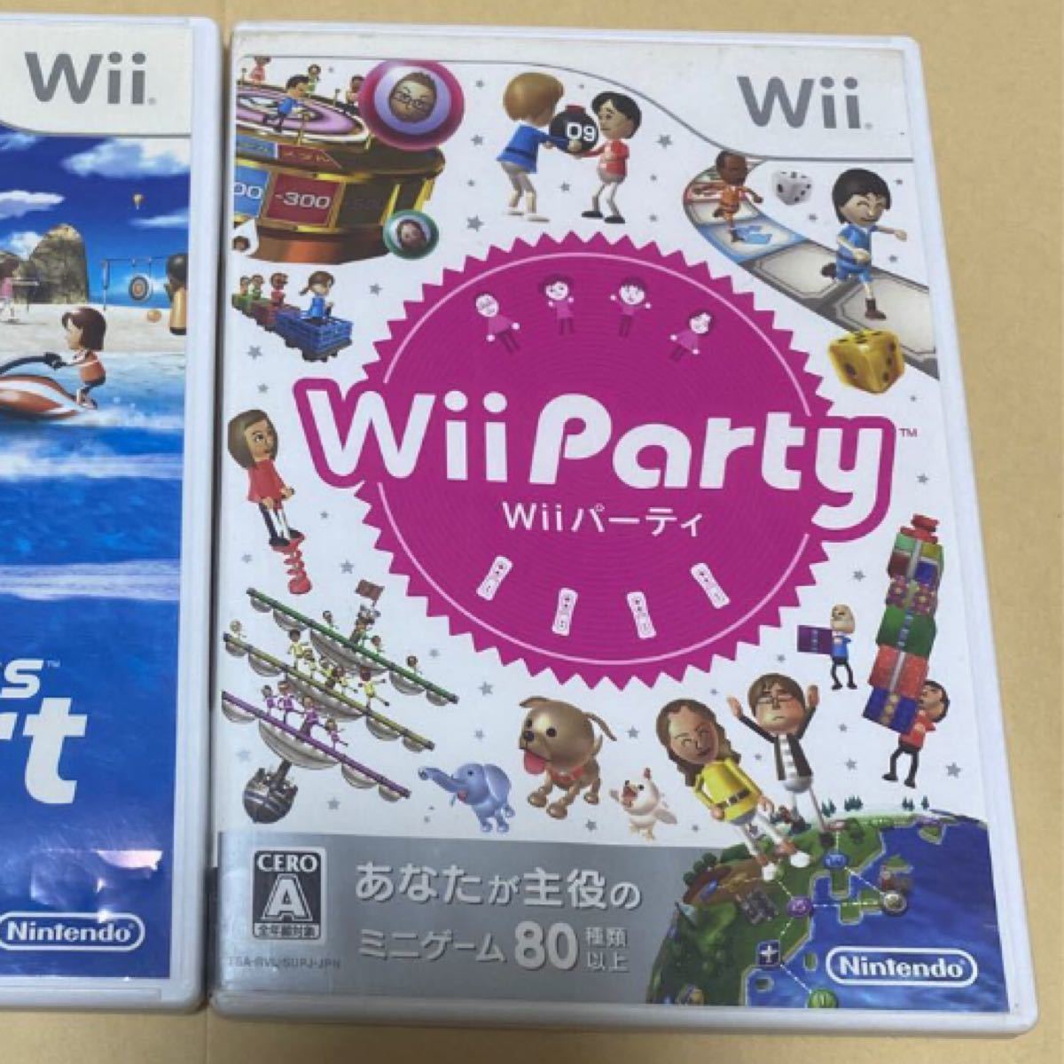 Wiiリモコン　ホワイトとWiiパーティとWiiセンサーバー【A】