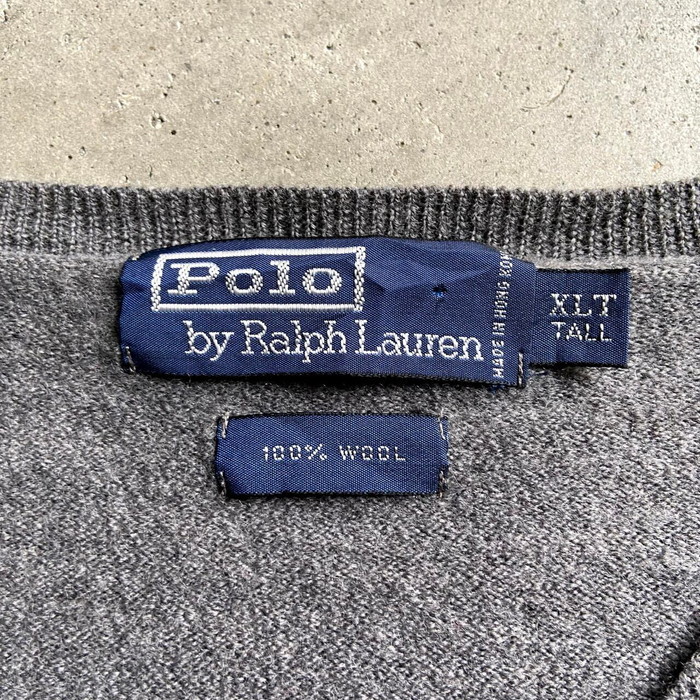 Polo by Ralph Lauren ポロバイラルフローレン Vネック ウールニットセーター メンズXL_画像3