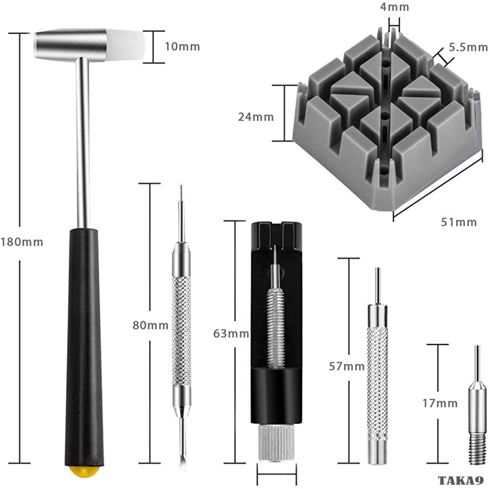 腕時計 バンド調整工具 12点セット これさえあれば殆どOK ベルト調整工具 交換 修理 簡易修理工具 多種に対応 使い方簡単 専用箱あり_画像7