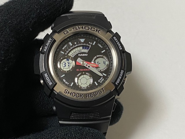 カシオ CASIO Gショック G-SHOCK アナデジ コンビモデル AW-590-1AJF 展示未使用品_画像1