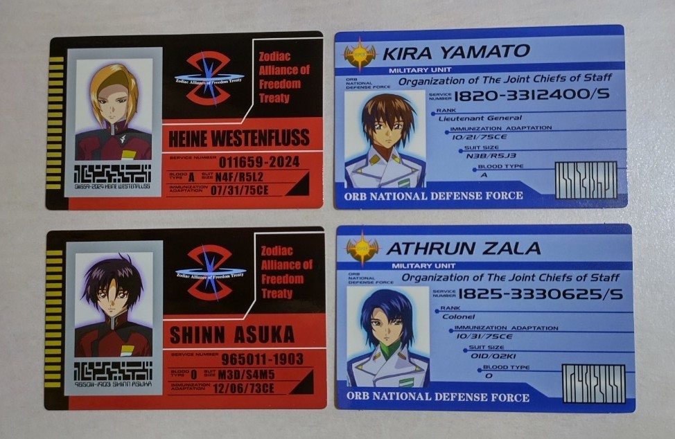 機動戦士ガンダムSEED DESTINY キャラクターIDカード 4種セット 機動戦士ガンダムSEED DESTINY キャラクターIDカード 4種セット
