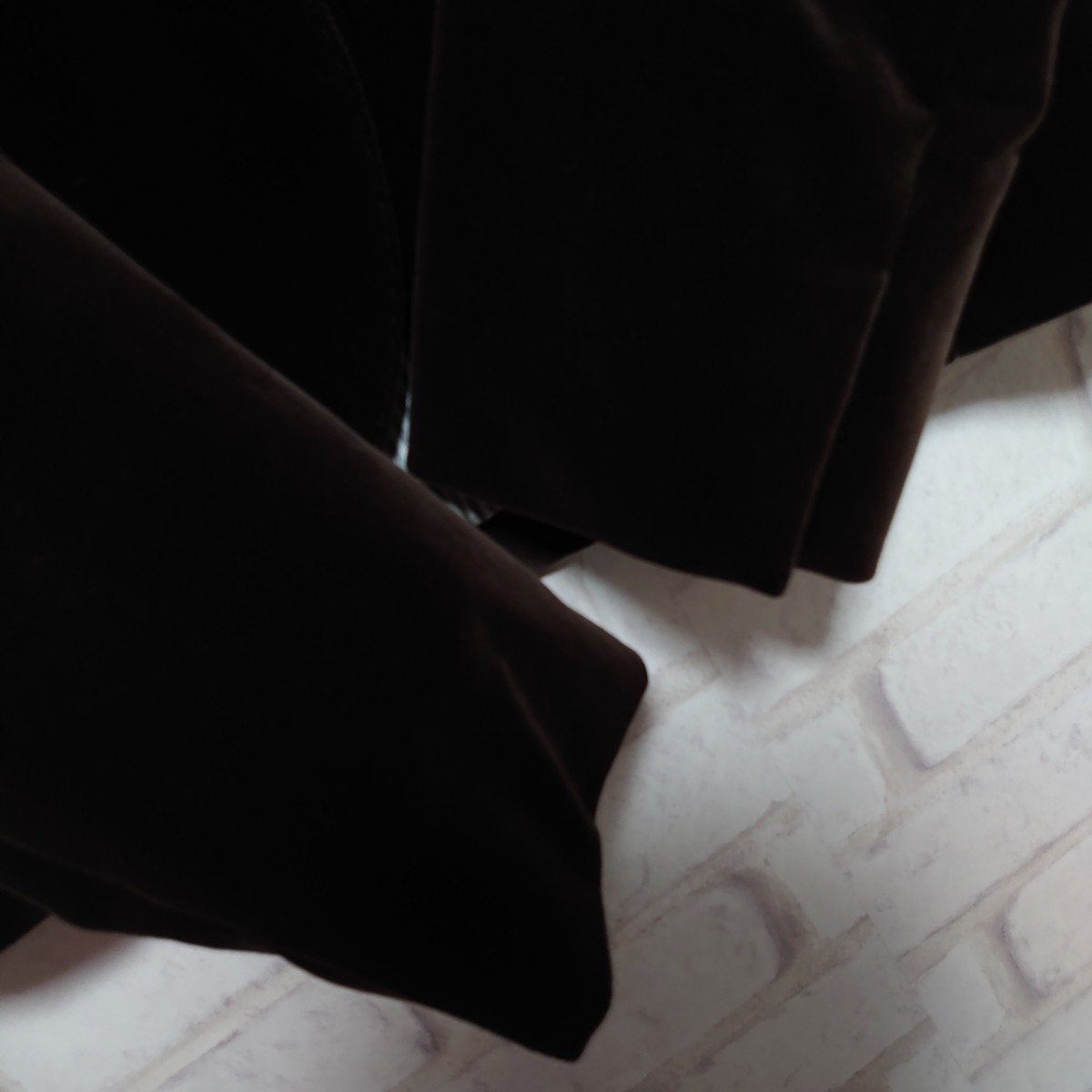 美品 KUMIKYOKU テーラードジャケット ベロア生地 刻印ボタン 3号 Mサイズ レディース 秋冬物 ブラウン
