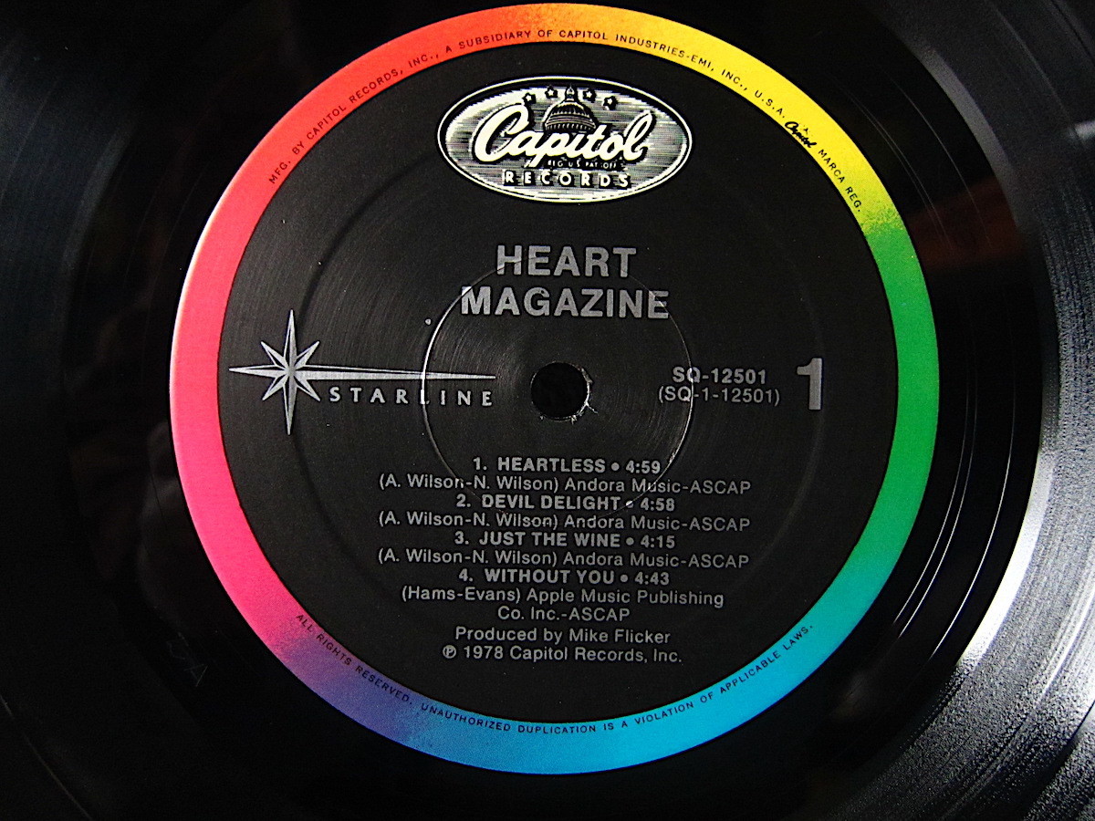 Heart●MAGAZINE STARLINE SQ-12501●211031t1-rcd-12-rkレコード米盤US盤米LPハートロックCapitolキャピトル_画像3