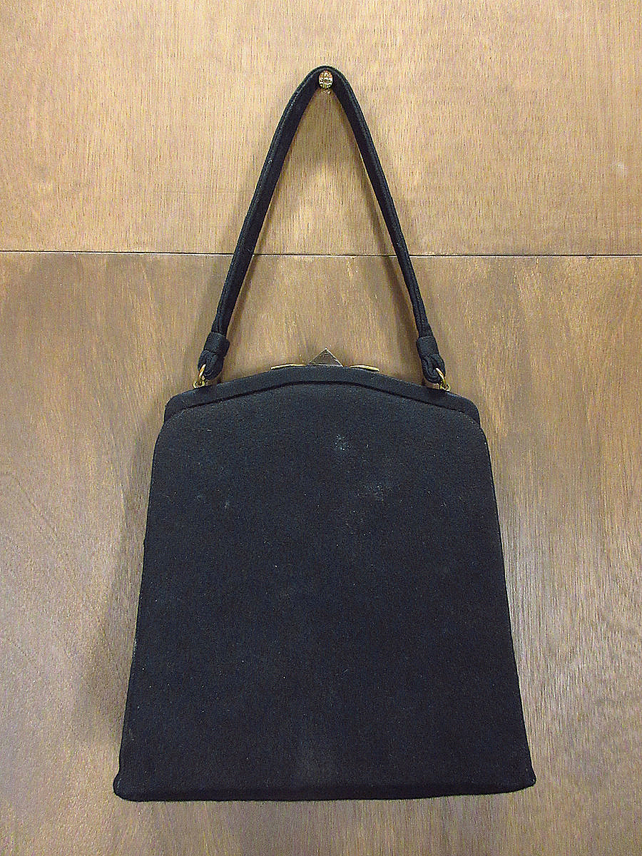 ビンテージ~60's●Mel-Tonウールハンドバッグ黒●211122i2-bag-hnd 50s1950s1960sレディース鞄_画像2