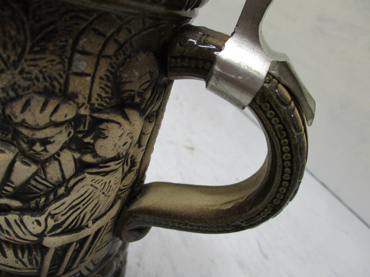  Germany made cover attaching beer mug Via mug ceramics Via mug antique Vintage 