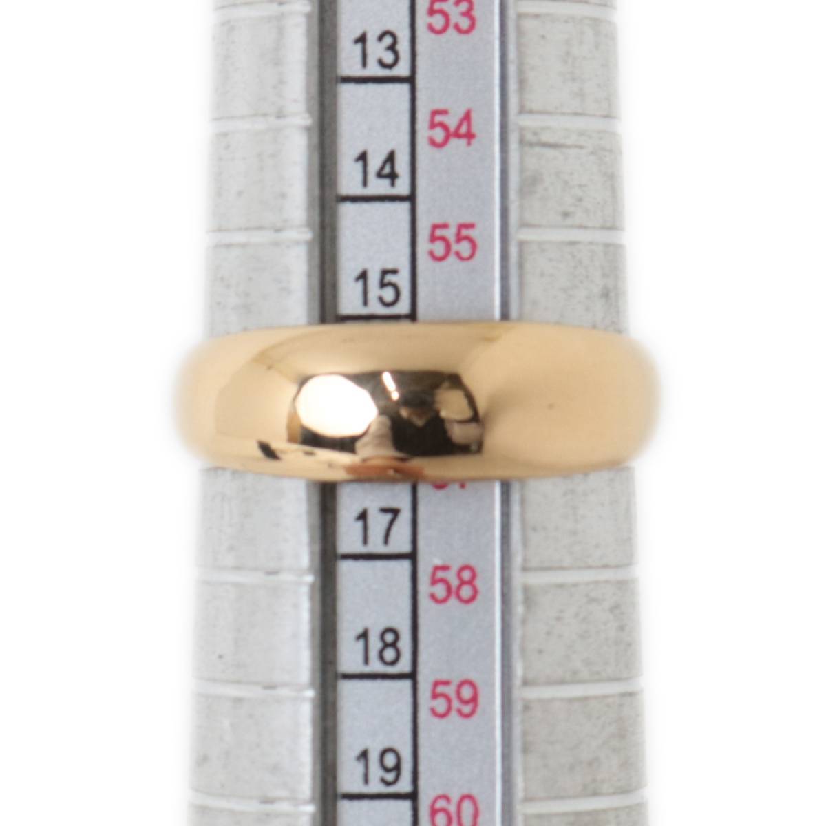 人気大割引 月形甲丸リング Bランク 磨き仕上げ品 NT 重量約4.4g リング幅約2.7~6.4mm 16号 イエローゴールド YG 18金 K18  指輪 イエローゴールド
