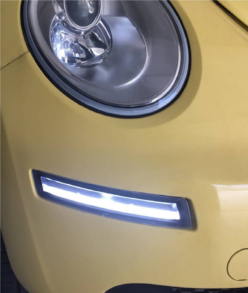 フォルクスワーゲン VW ニュービートル 後期 フロント LED ウィンカー/ターンシグナルライト デイライト 左右セット スモーク 1C0953041R_イメージ画