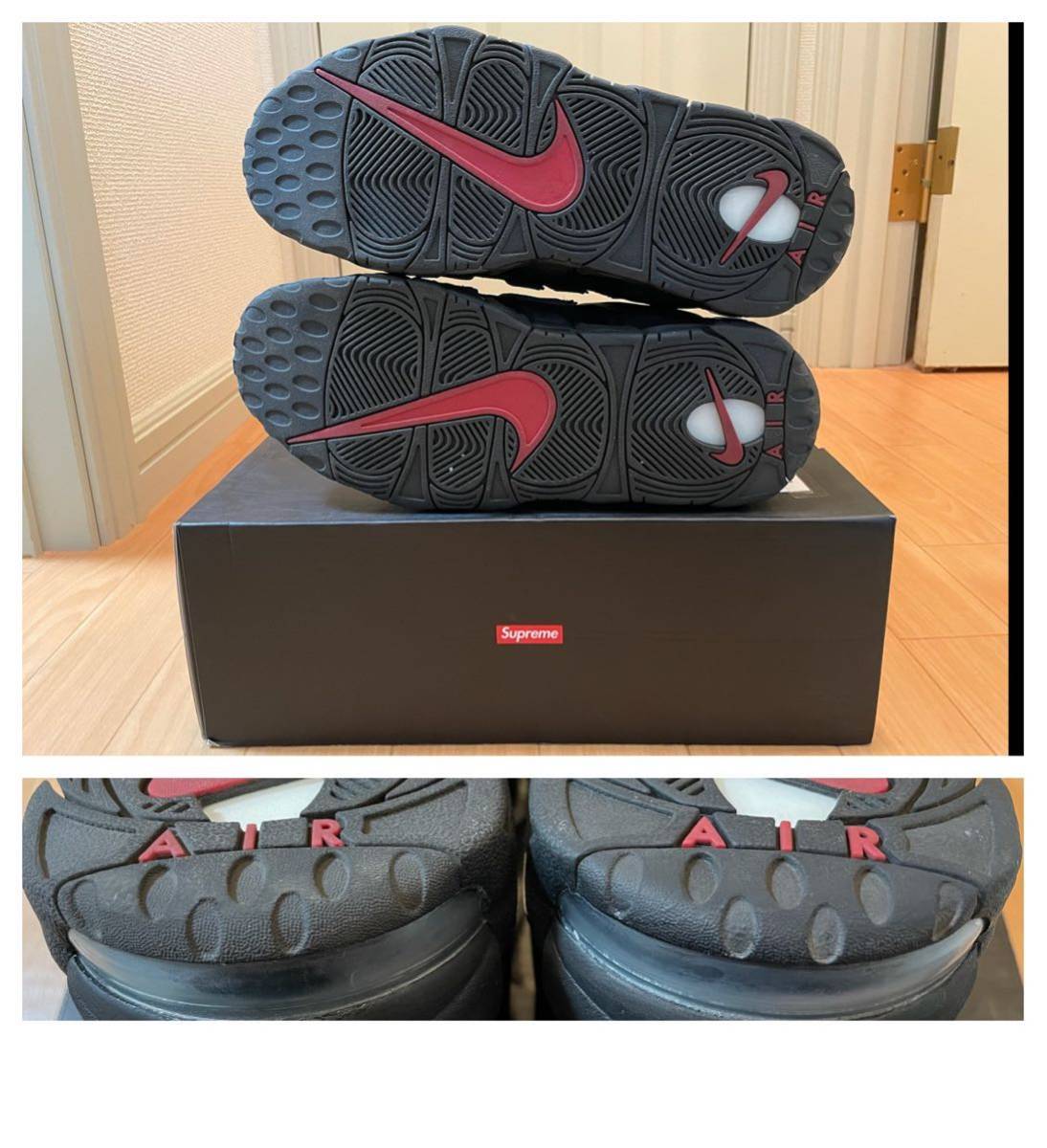 27cm Supreme NIKE AIR MORE UPTEMPO BLACK シュプリーム ナイキ エア モア アップテンポ モアアップテンポ シュプテン 黒 スニーカー 27.0