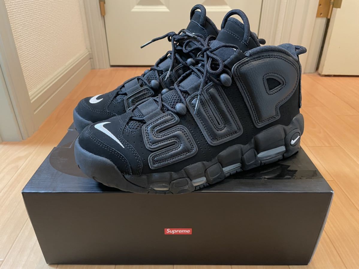 27cm Supreme NIKE AIR MORE UPTEMPO BLACK シュプリーム ナイキ エア モア アップテンポ モアアップテンポ シュプテン 黒 スニーカー 27.0