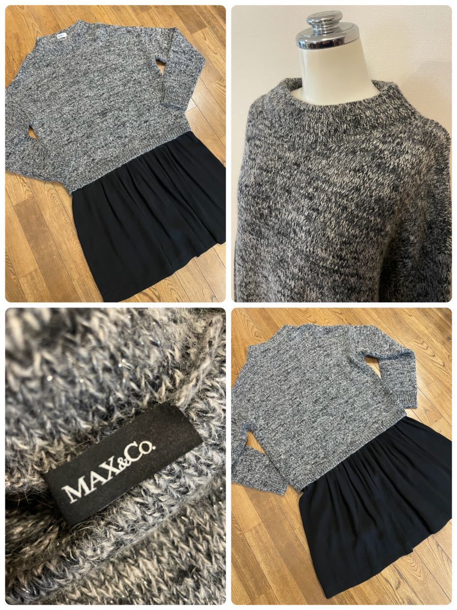 名作 本物 高級 Max&Co. マックスアンドコー Max Mara マックスマーラ デザイン ワンピース セーター ニット L_画像1