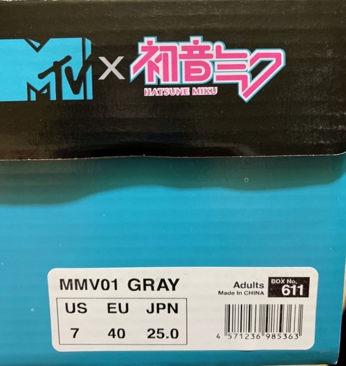 未使用新品　MTV × 初音ミク x ドン・キホーテトリプルコラボ スニーカー限定 2000足グレー 25cm