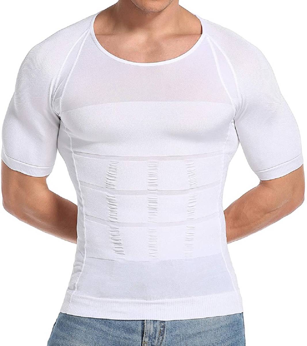 加圧インナー Tシャツ 姿勢強制 腹筋引締め 加圧シャツ Mサイズ ホワイト 白 ○スーパーSALE○ セール期間限定