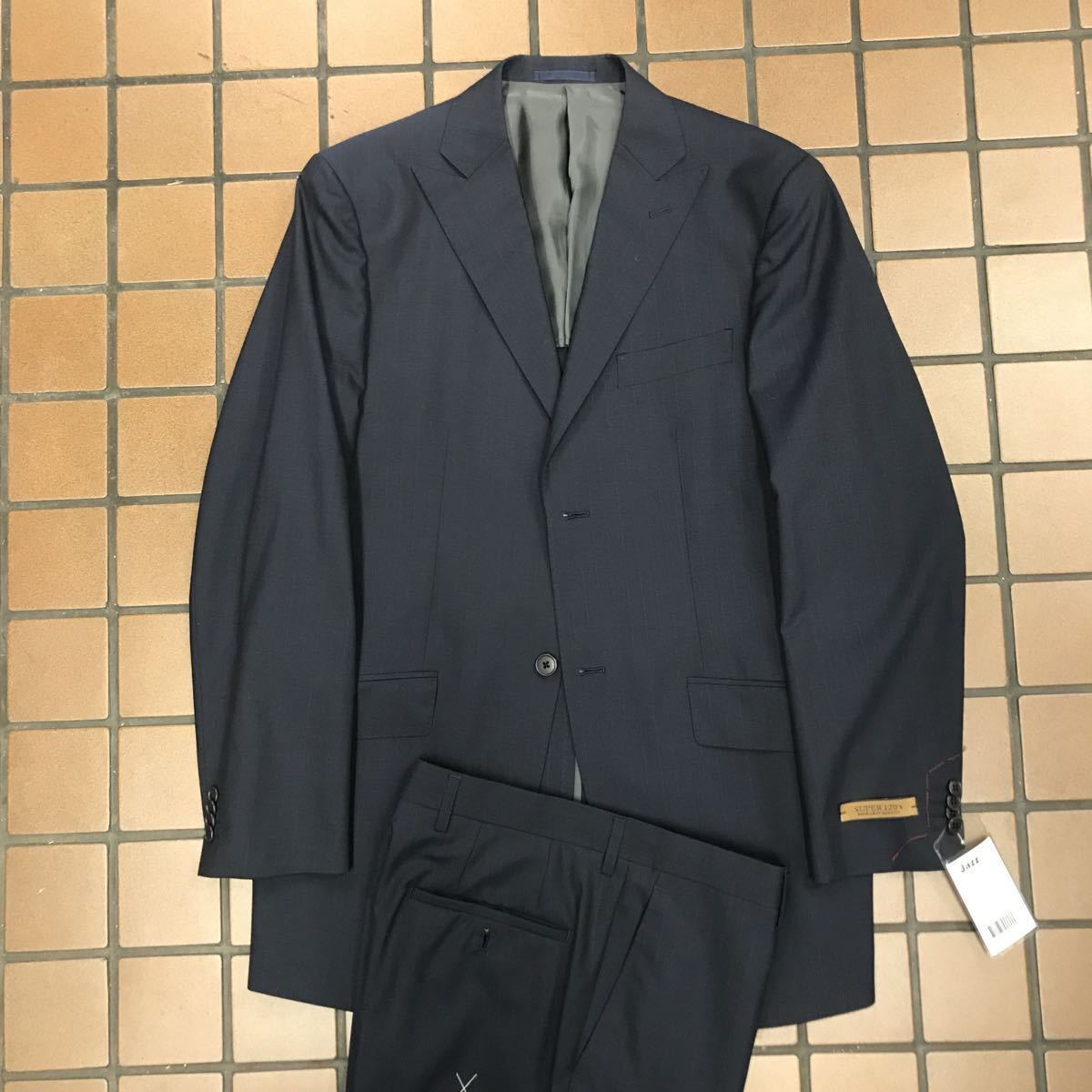 当季大流行 新品 未使用 super120's生地使用 ピークラベル2つボタン