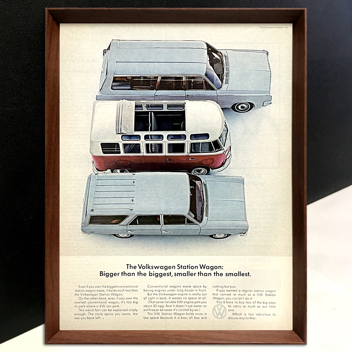 フォルクスワーゲン VW バス タイプⅡ 1960年代 １着でも送料無料 アメリカ LIFE ビンテージ ポスター 雑誌 額付 アートフレーム #c527 広告 はこぽす対応商品