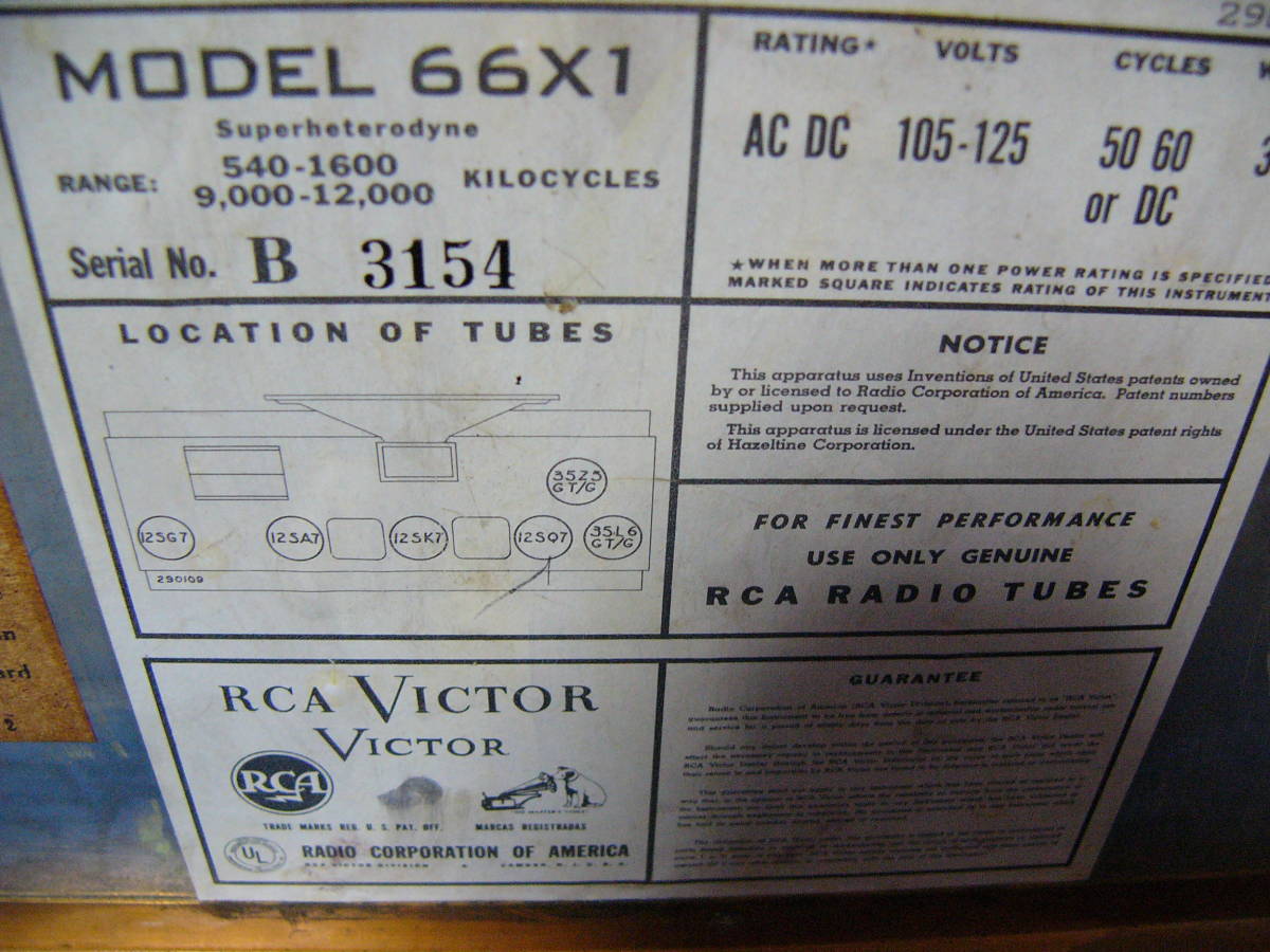 USA RCA VICTOR MODEL 66X1_画像4