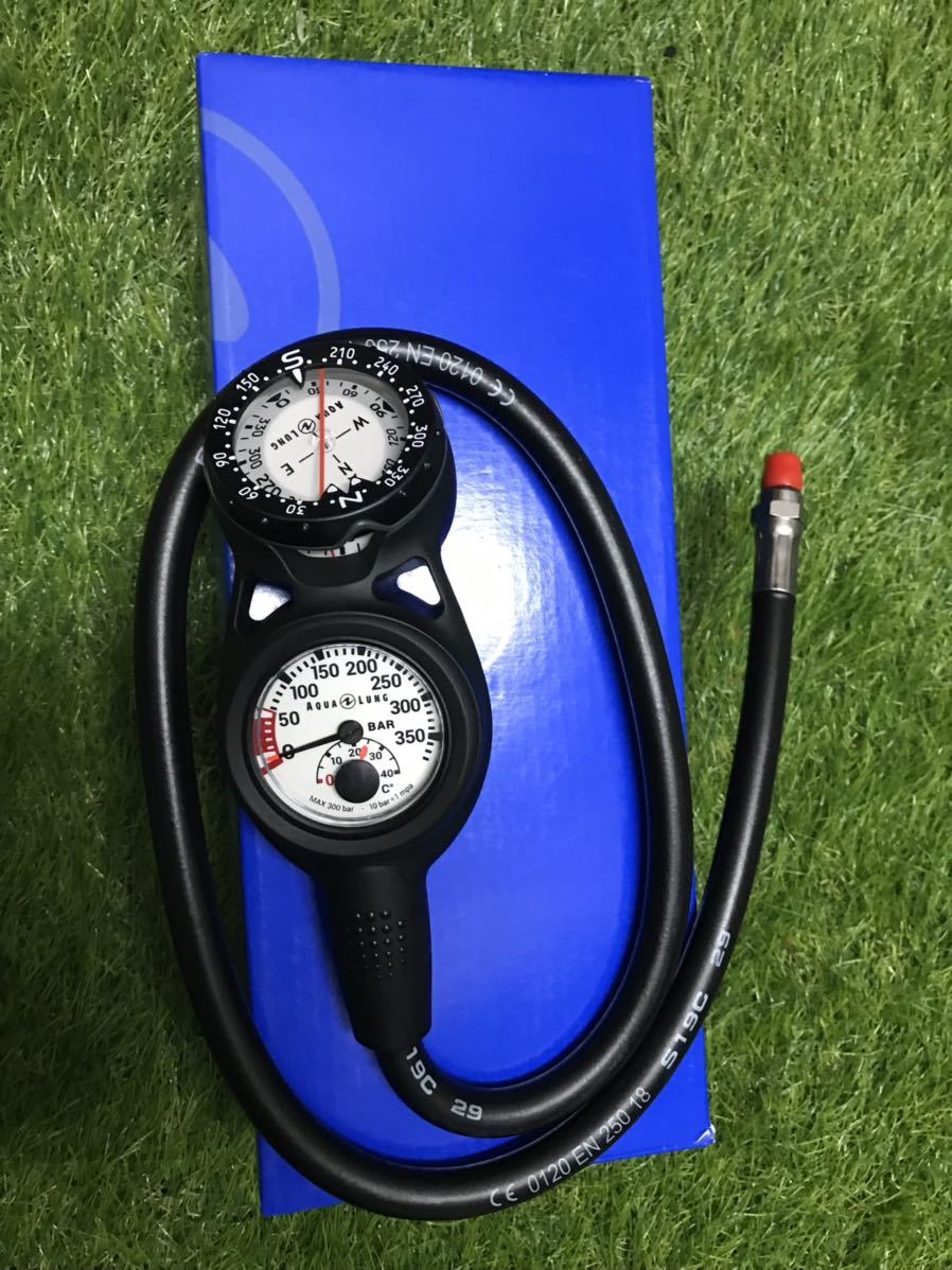 新品 アクアラング Aqua Lung ダイビング 2ゲージ 残圧/コンパス www