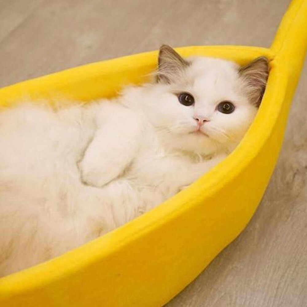 お値打ち価格の1円～ バナナ型ベッド 猫 ペット 犬 ソファベッド かわいい 暖かい ベッドハウス Sサイズ 選べる6色 イエロー ピンク bdwql_画像2