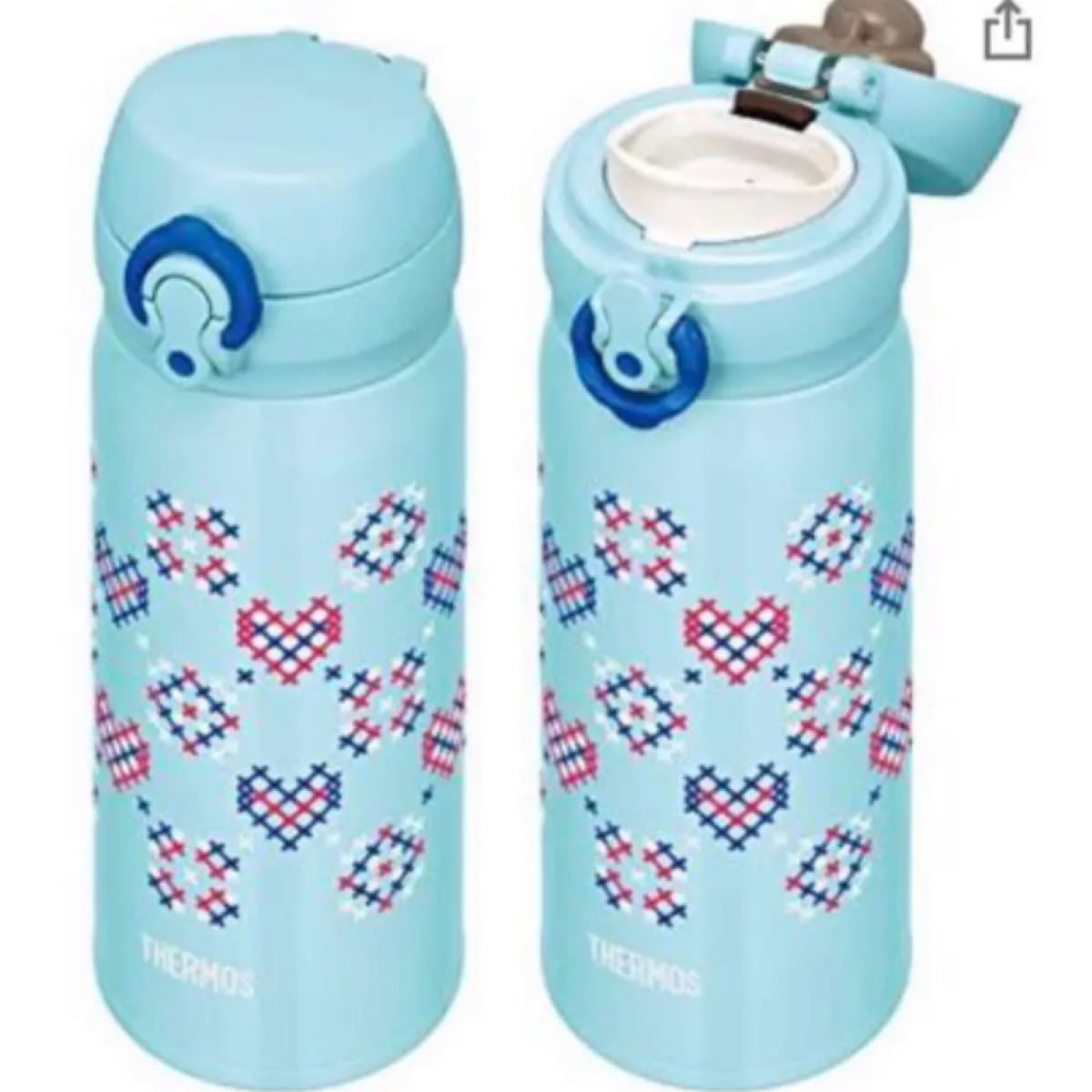 新品 サーモス 保温保冷 タンブラー 水筒 水色 ワンタッチ 軽量 0.4L