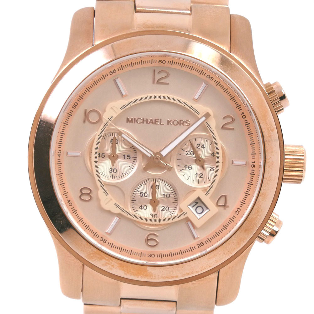 Michael Kors マイケルコース MK8096 腕時計 SS ピンクゴールド クオーツ クロノグラフ ユニセックス【51310311】中古