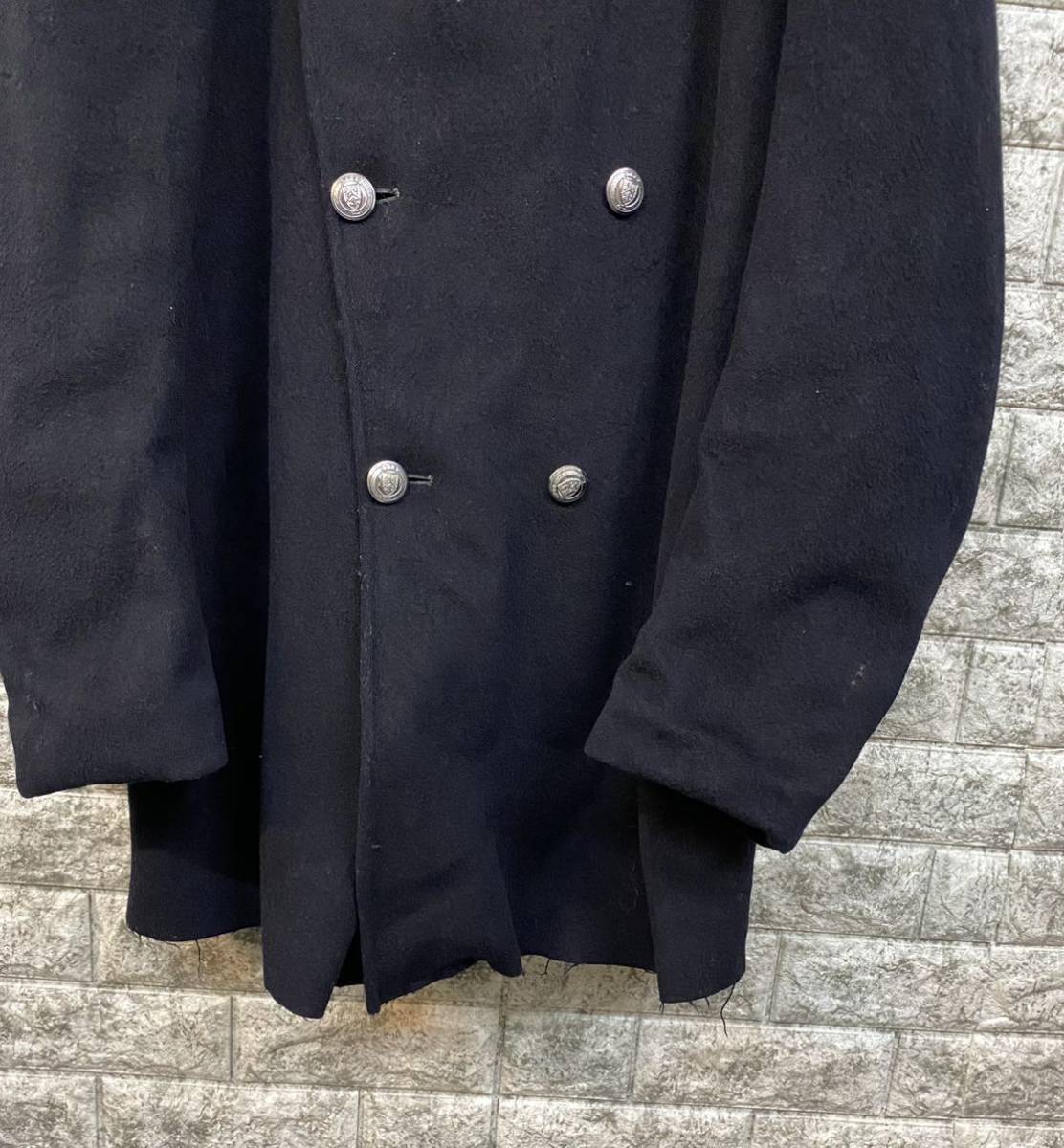  valuable 1950s Britesh P-Coat England army Police man practical goods Vintage pea coat double wool coat Great coat way ruz army 60s