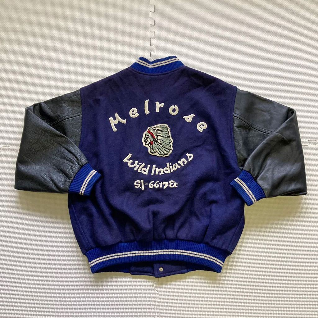 MELROSE メルローズ 80's 当時物 袖革スタジャン ジャケット インディアン