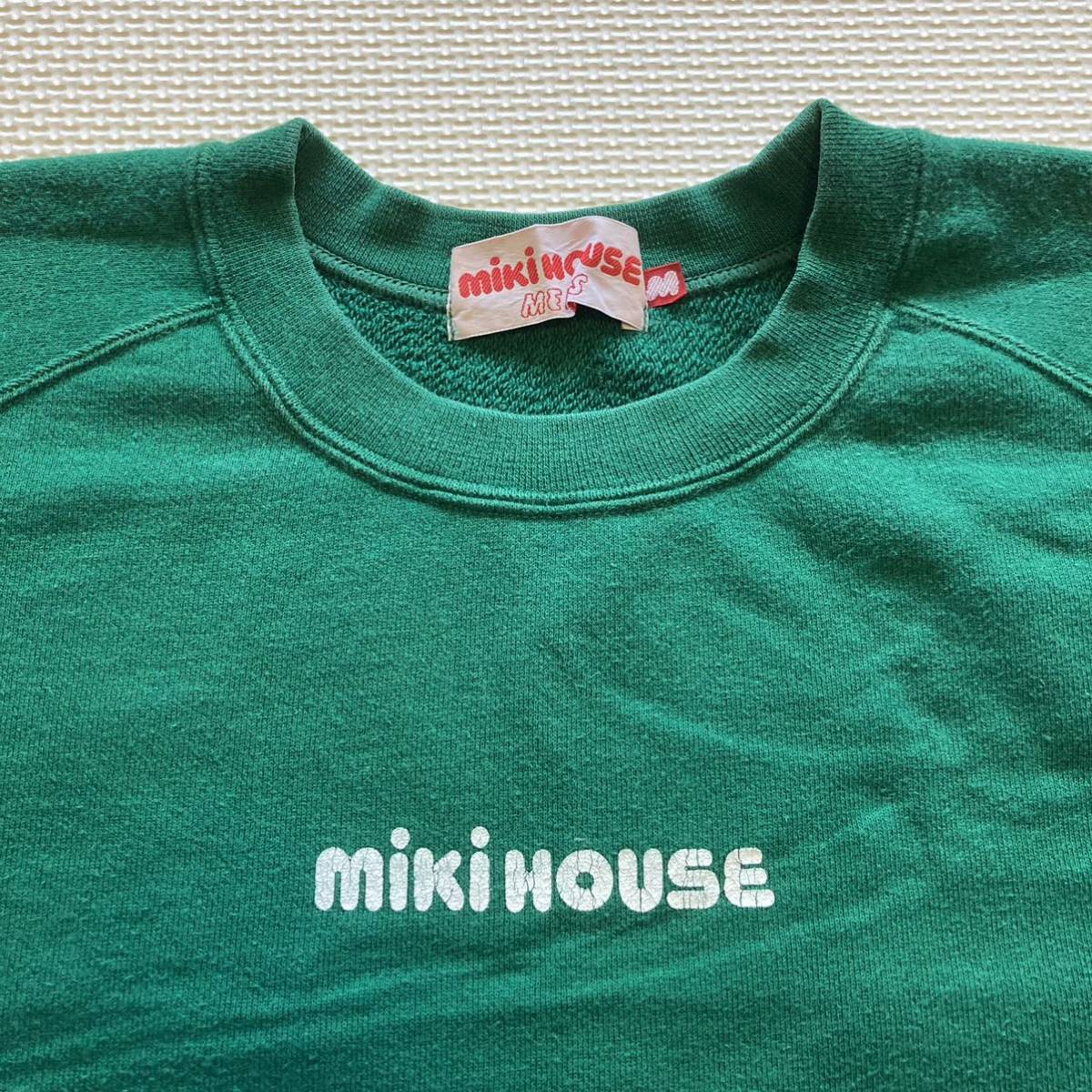 80\'s подлинная вещь MIKI HOUSE Miki House тренировочный футболка M старый машина ассоциация гонщик 