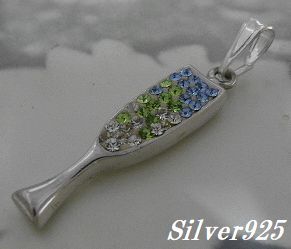 シルバー925銀のジルコニア付ワイングラス ペンダント ALL50%OFF