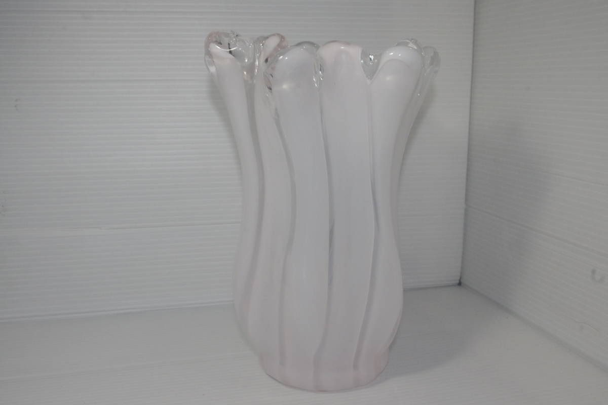  retro стекло ваза белый незначительный розовый скучающий дизайн 