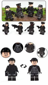 送料無料…LEGO レゴ 互換 ブロック SWAT 特殊部隊 フル装備 大量武器パーツ ミニフィグ 12体セット_画像4