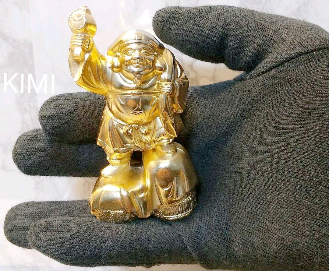 大黒天 （24金メッキ）合金製　高さ約9.5cm 牧田秀雲 原型＿仏像 置物_画像9