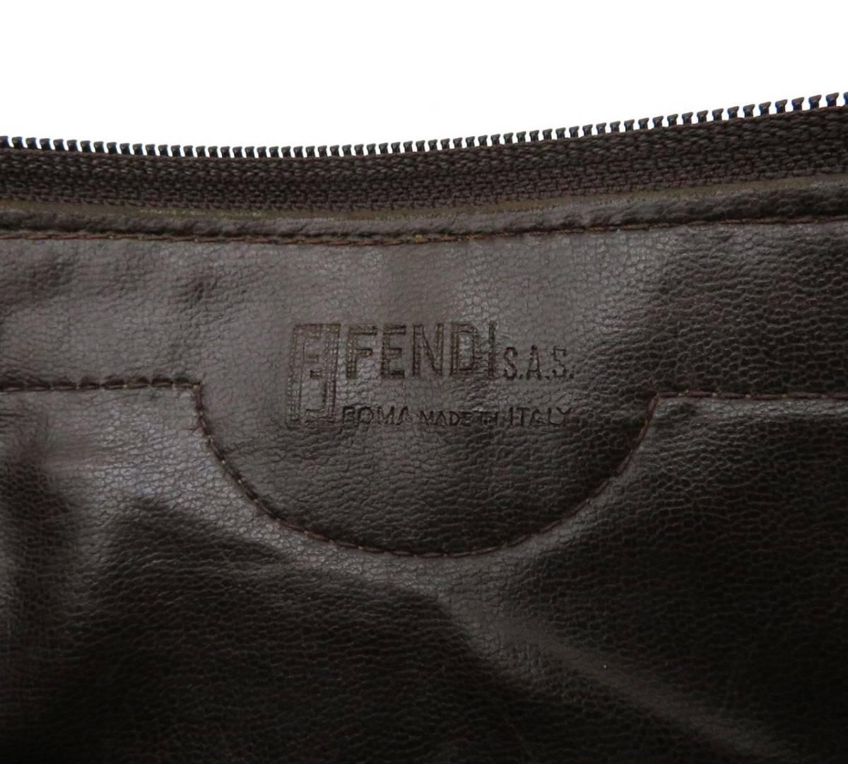 5259 FENDI フェンディ ズッキーニ柄 PVC×レザー ミニボストンバッグ ハンドバッグ イタリア製 ヴィンテージ レディース 鞄 兼用可_画像10