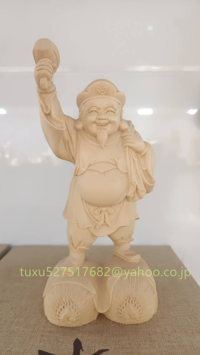 細密細工 木彫 精密彫刻 大黒天 置物 縁起物 大黒様_画像1