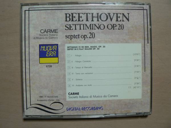 CD輸入盤 ベートーベン 七重奏曲 Op.20_画像2