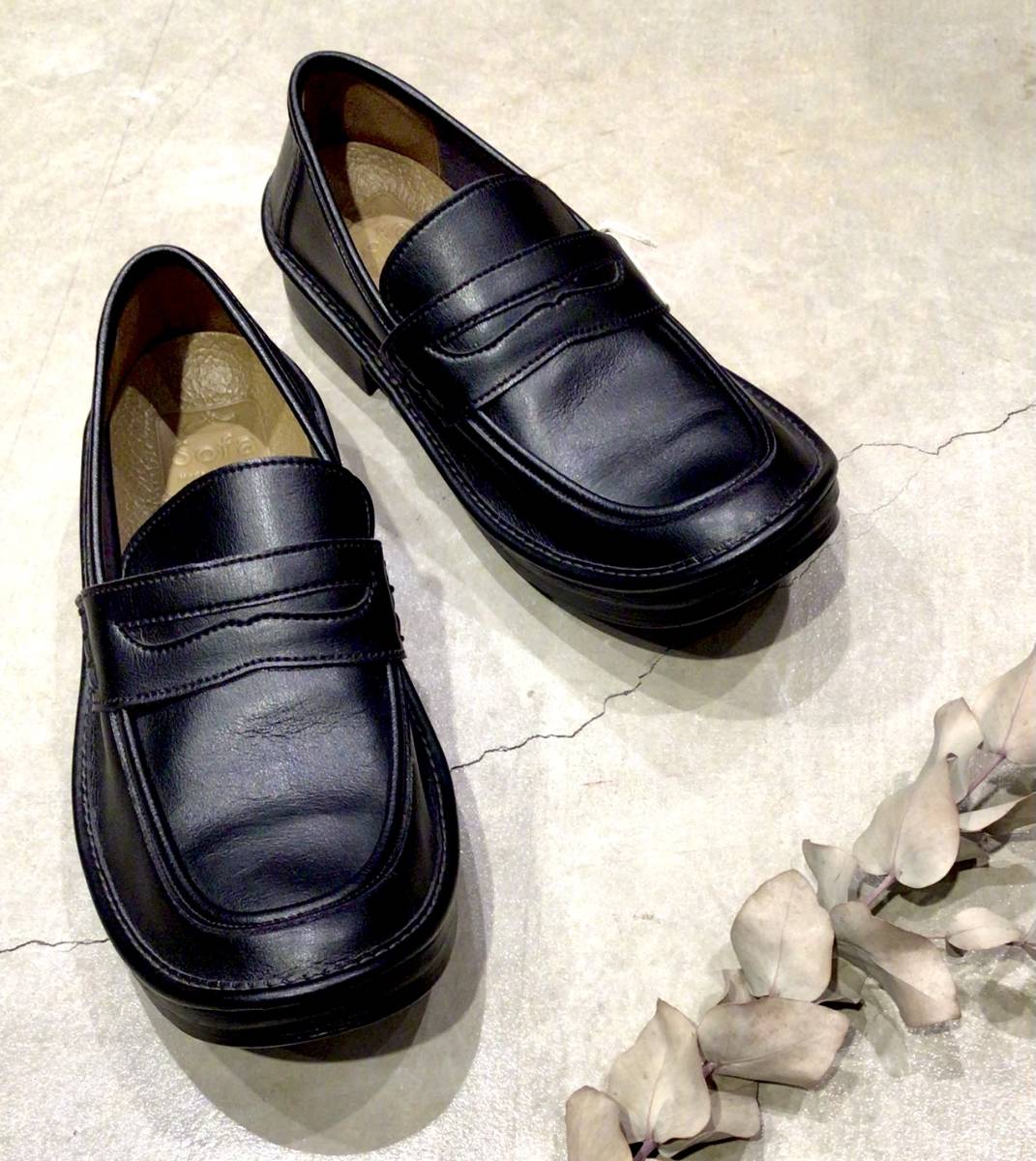 『1年保証』 紳士靴 靴 学校 ローファー コイン ・:*:.。【新品】メンズ 男性 .:*: 25.0cm 黒 日本製 通勤 通学 ビジネスシューズ ローヒール 25.0cm