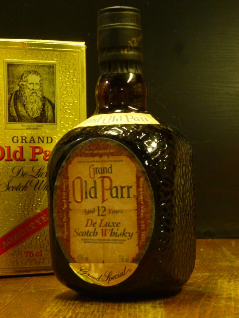 Grand「Old Parr」12年 オールドパー DeLuxe 斜立する 玉付 AGED 12 Y. 1970年代？蒸留のグラガンモア 箱入　 Old Parr・12-1101-P_画像5
