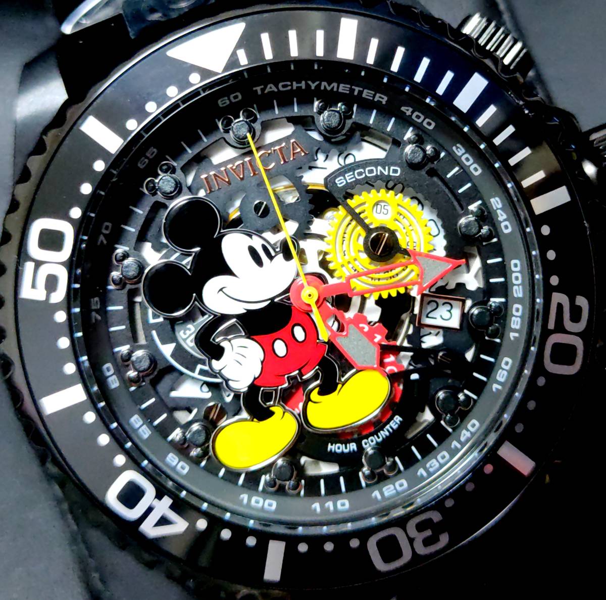 $1395 インビクタ グランドダイバー DISNEY ミッキー ブラック 限定-