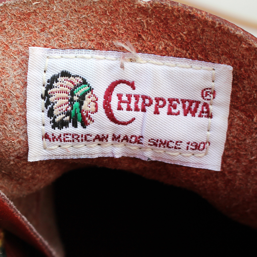 チペワ Chippewa ワークブーツ 7.5E＝25.5 ショートブーツ メンズ モックトゥ クリスティソール レンガ USA バイカー p  v-953