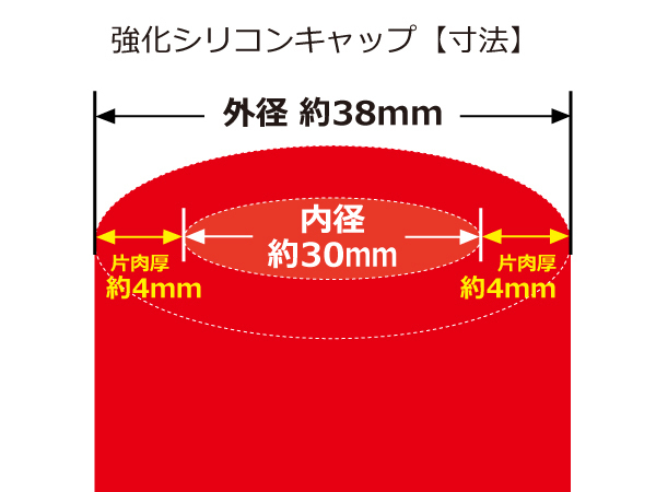 強化 シリコン キャップ 内径30mm 2個1セット 赤色 ロゴマーク無し E-JA12W GH-CT9A TA-GDA 汎用品_画像3