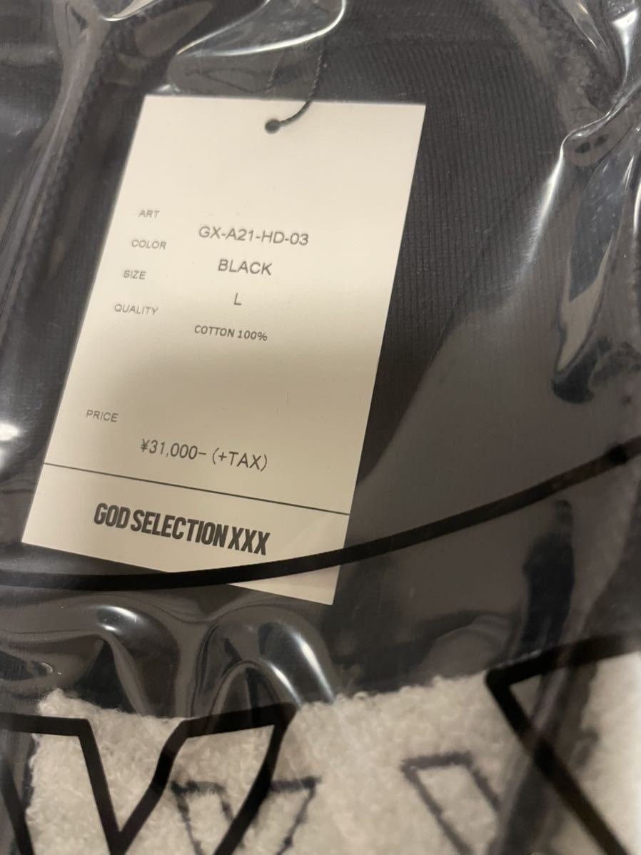 新品未使用 GOD SELECTION XXX HOODIE BLACK L GX-A21-HD-03 ゴッド