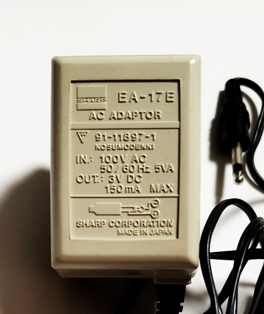 【値下げ】シャープ　関数電卓EL-5001用ACアダプタ　EA-17E