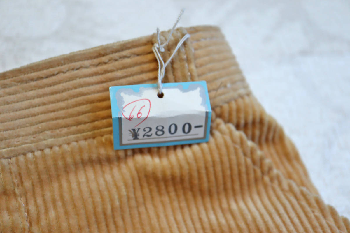 r1523 Showa Retro corduroy culotte beige waist 66 autumn winter lady's .. equipped unused long-term keeping goods 