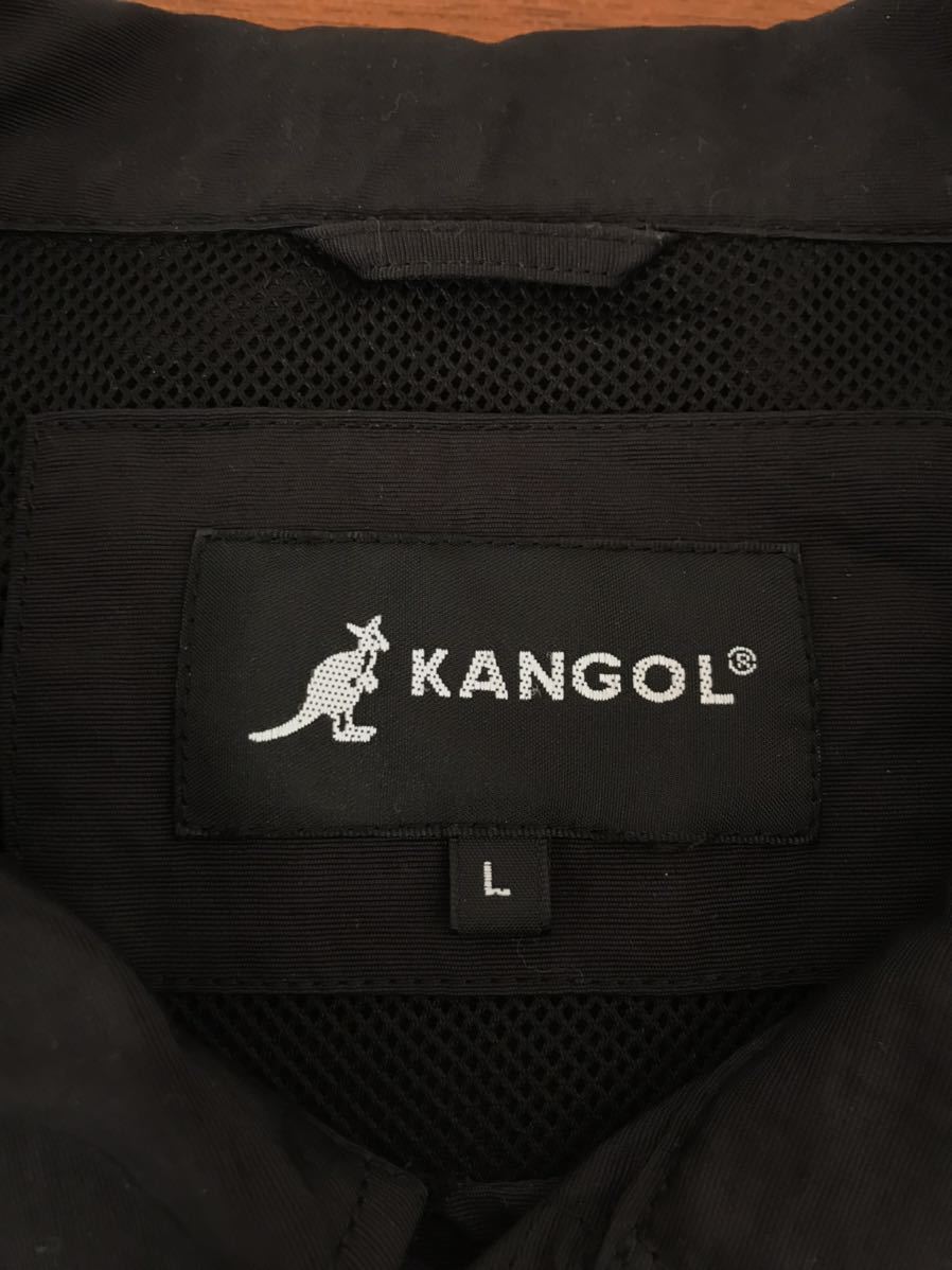 ☆KANGOL カンゴール☆コーチジャケットナイロンジャケット黒ユニセックスL