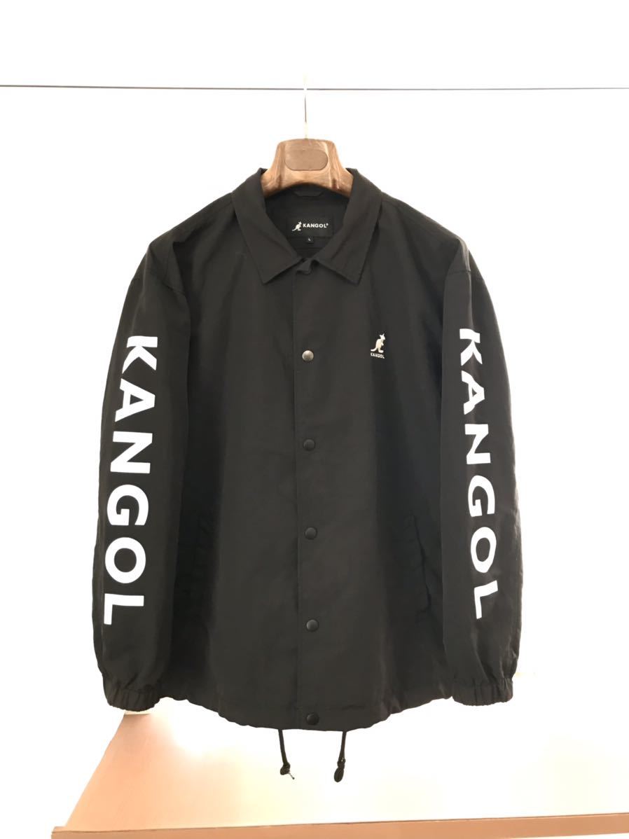 ☆KANGOL カンゴール☆コーチジャケットナイロンジャケット黒ユニセックスL