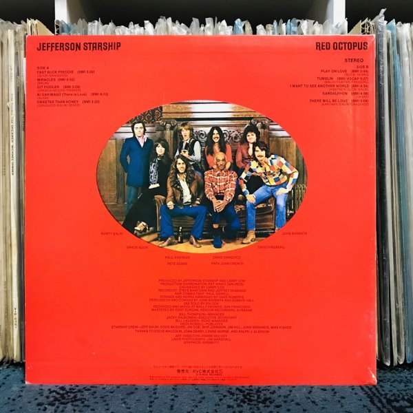 【極美！国内盤】LP★Jefferson Starship - Red Octopus_画像2