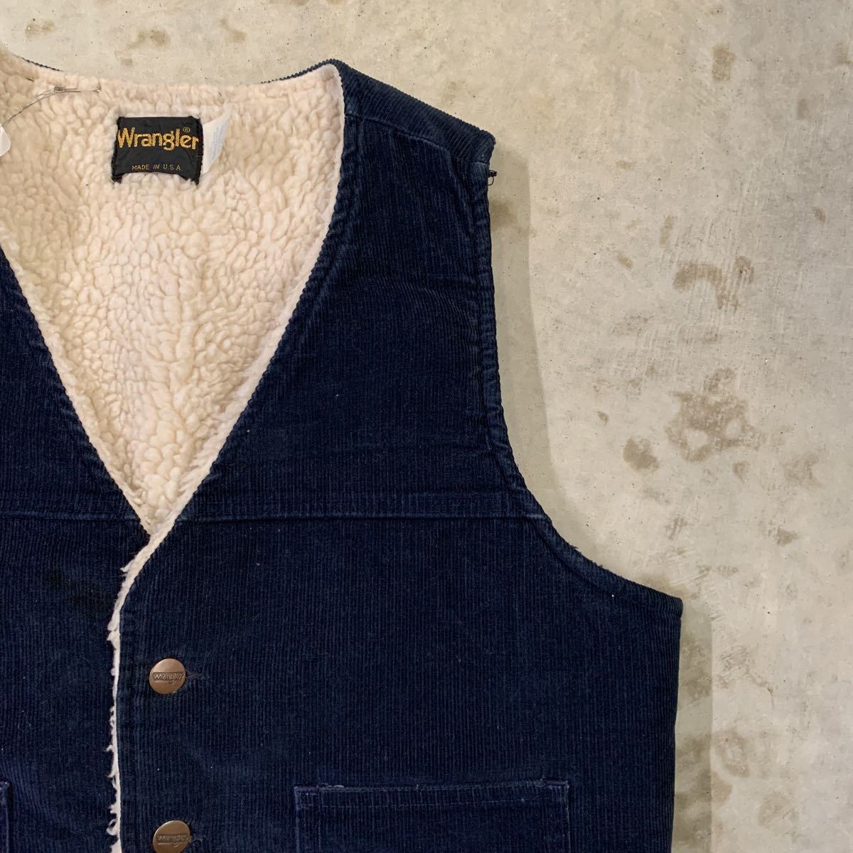 新規購入 USA製/vintage boa vest/ラングラー/コーデュロイ/M/肩幅33身幅52着丈57 Mサイズ 新規購入 USA製/vintage boa vest/ラングラー/コーデュロイ/M/肩幅33身幅52着丈57 Mサイズ